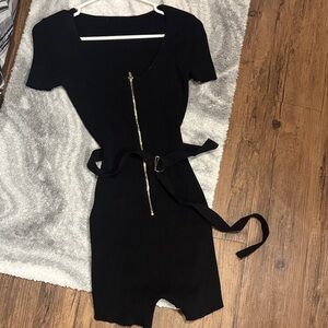 Black Short Sleeve Romper
